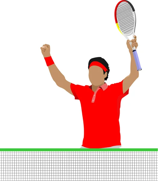 Jugador de tenis. Ilustración vectorial para diseñadores — Vector de stock