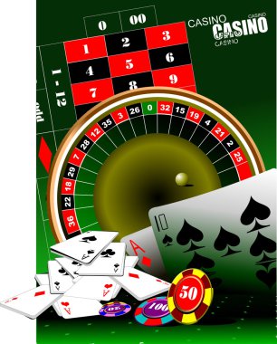 Casino elemanları. vektör çizim