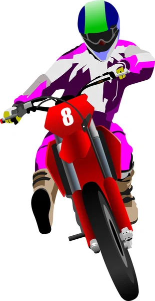 Motorfiets op de weg. Biker. vectorillustratie — Stockvector