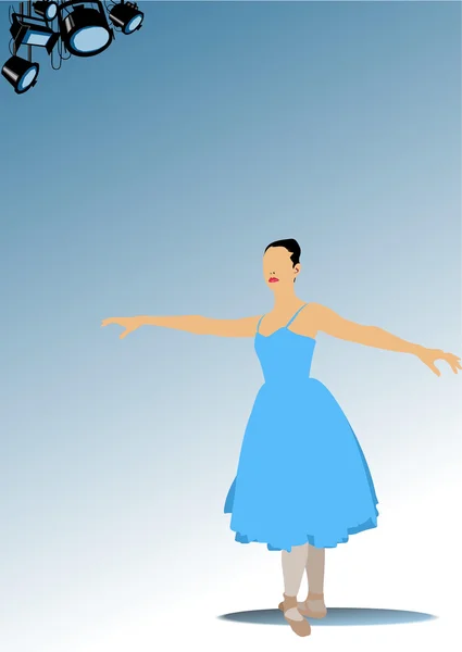 Vrouw balletdansers. vectorillustratie — Stockvector