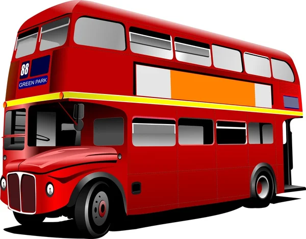 Londen dubbele Decker rode bus. Vectorillustratie — Stockvector