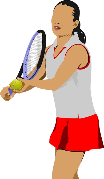 Giocatore di tennis. Illustrazione vettoriale colorata per designer — Vettoriale Stock