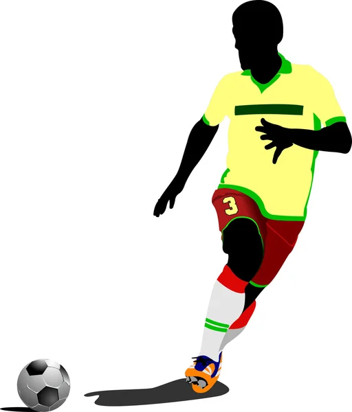 Jogadores de futebol. Ilustração vetorial colorida para desig — Vetor de Stock