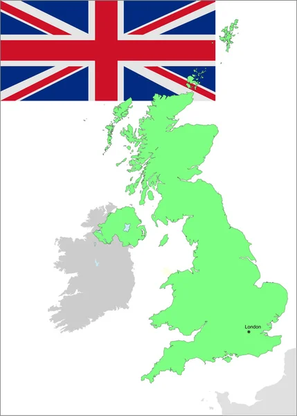 United Kingdom flag and map. vector illustration — Stock Vector