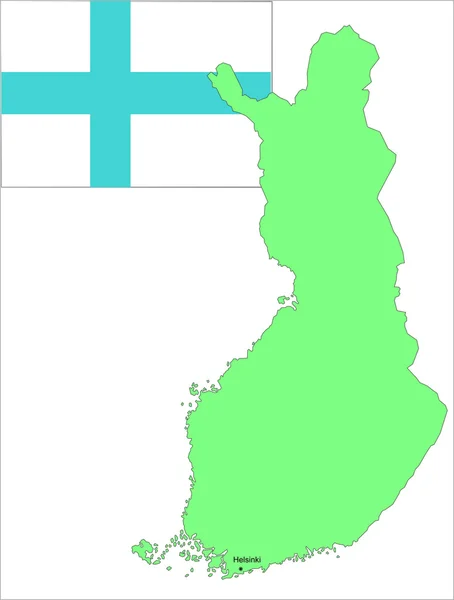 Finland flag and map, vector illustration. — Stockvector