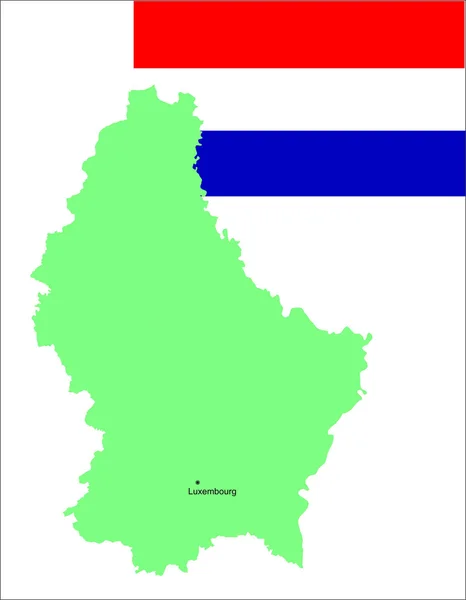 Luxemburgo bandera y mapa vector ilustración . — Vector de stock