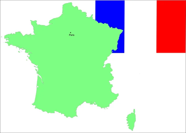 Ilustração vetorial do mapa e bandeira da França —  Vetores de Stock