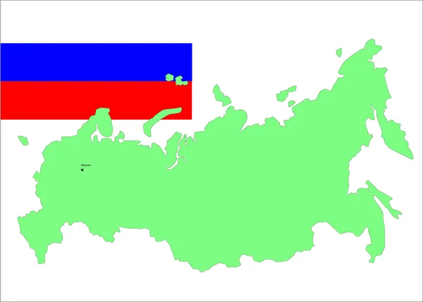รัสเซีย ธงรัสเซีย และแผนที่ ภาพเวกเตอร์ . — ภาพเวกเตอร์สต็อก