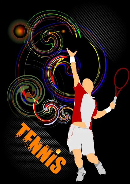 Eps10 tennis speler poster — Stockvector