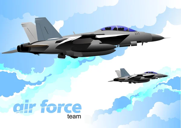 Air force team. Vector illustration — Stock Vector