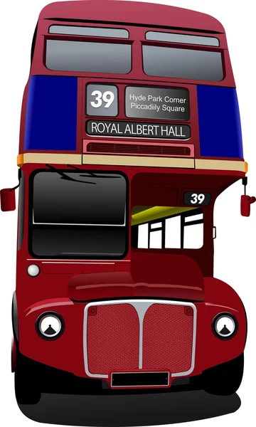 Londra çift katlı kırmızı otobüs. Vektör illüstrasyonu — Stok Vektör