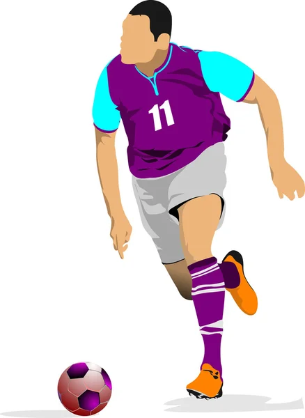 Joueur de foot. Un footballeur. Illustration vectorielle — Image vectorielle