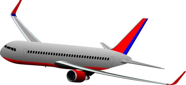 Avión en el aire. Ilustración vectorial — Vector de stock