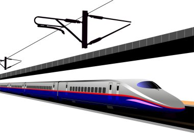 Shinkansen hızlı tren. vektör çizim