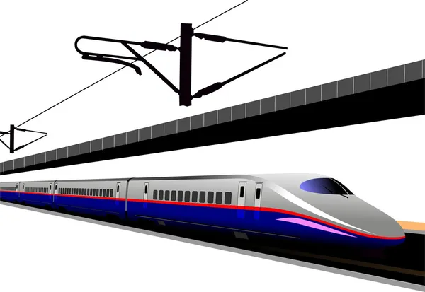 Shinkansen hızlı tren. vektör çizim — Stok Vektör