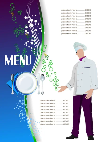Restaurante (café) menu. Ilustração vetorial colorida para designer —  Vetores de Stock