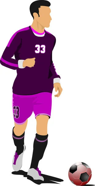 足球足球运动员。彩色的矢量插画设计器 — 图库矢量图片