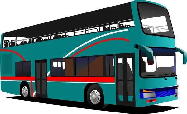 Autobus turistico a due piani. Illustrazione vettoriale — Vettoriale Stock