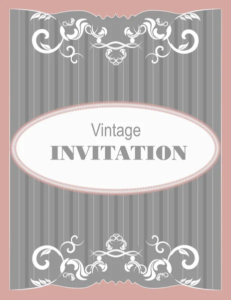 Biglietto d'invito vintage. Matrimonio o San Valentino. Illustrazione vettoriale — Vettoriale Stock