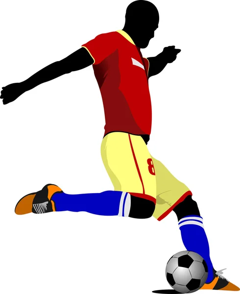 Jugador de fútbol. Ilustración vectorial coloreada — Archivo Imágenes Vectoriales