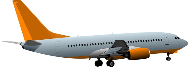Пассажирский самолет в эфире. Векторная иллюстрация — стоковый вектор