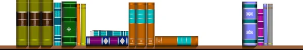 Bibliothèque avec des classements sur elle livres — Image vectorielle