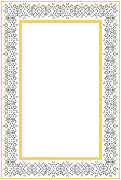 Ornament met golg frame. kan worden gebruikt als uitnodigingskaart of cove — Stockvector