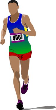 çalışan adam. Atletizm. vektör çizim