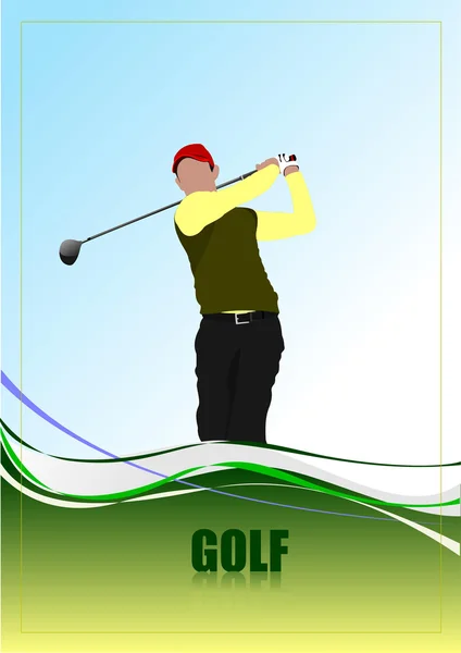 Cartel del jugador de golf. Ilustración vectorial — Archivo Imágenes Vectoriales