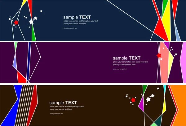 Tre modelli di Web design colorati. Illustrazione vettoriale — Vettoriale Stock