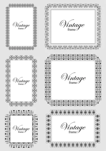 Collection of ornate vintage vector frames with sample text. Per — Stock Vector
