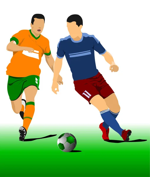 Cartel del jugador de fútbol. Ilustración vectorial — Vector de stock