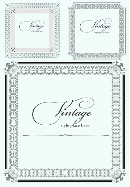 Colección de marcos vectoriales y ornamentos con texto de muestra . — Vector de stock