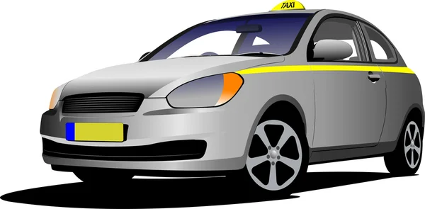 Taxi aislado vectorial sobre fondo blanco — Archivo Imágenes Vectoriales