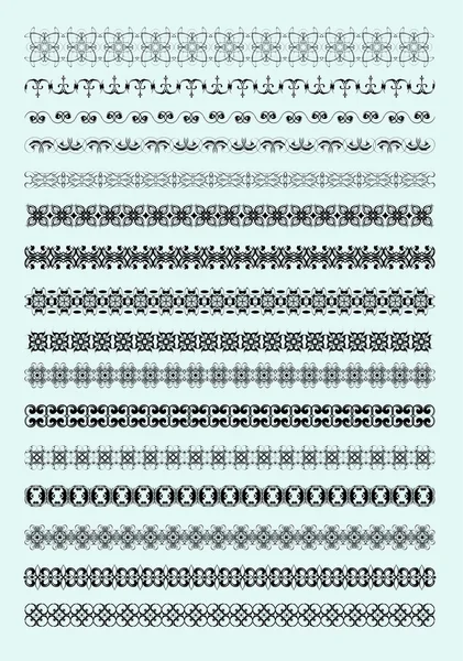 Colección de líneas de reglas ornamentales en diferentes estilos de diseño — Vector de stock