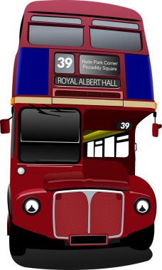 London double Decker red bus. Vector illustration clipart