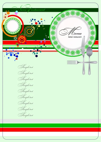 Restaurant italien (café) menu. Illustration vectorielle — Image vectorielle