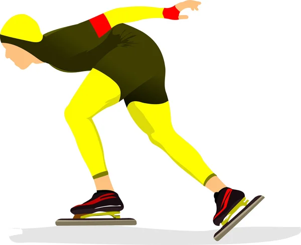 Speed skating. Vector illustration for designers — Stock Vector