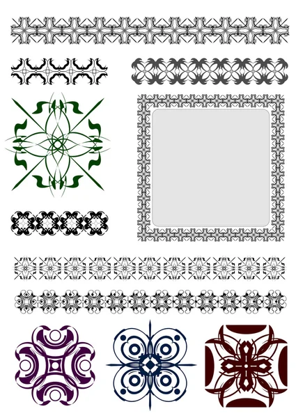 Colección de líneas de reglas ornamentales en diferentes estilos de diseño — Vector de stock