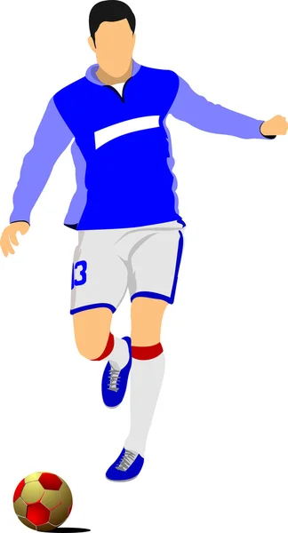 Voetbalspeler. Football-speler. vectorillustratie — Stockvector