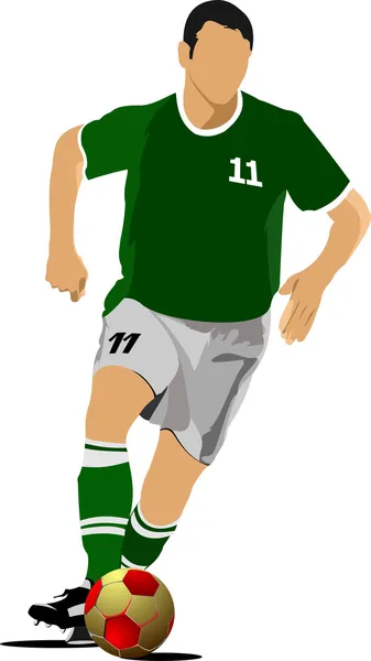 Jugador de fútbol. Jugador de fútbol. Ilustración vectorial — Vector de stock