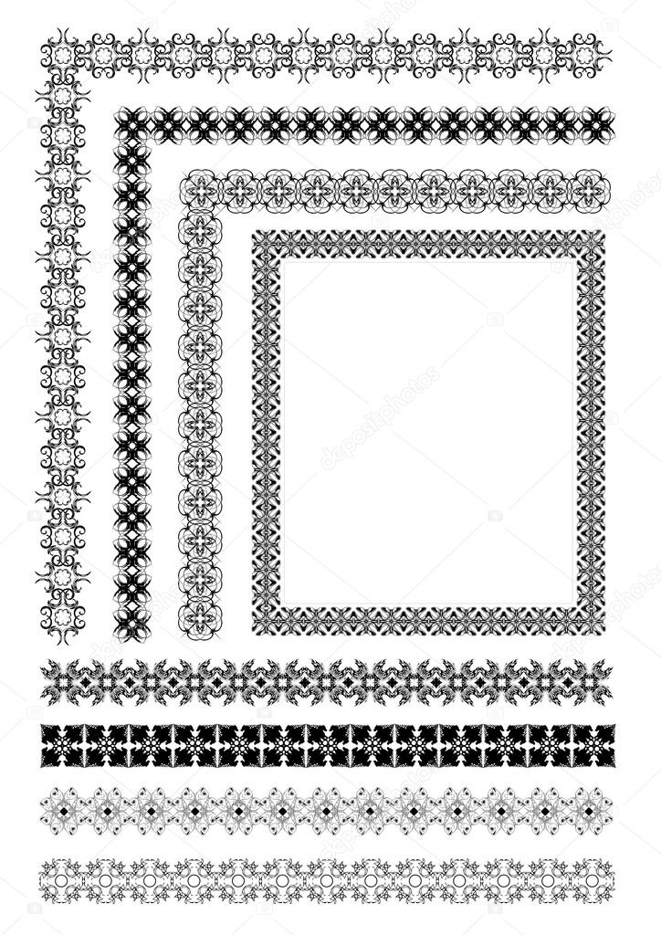 Collection of Ornamental Rule Lines in Different Design styles e