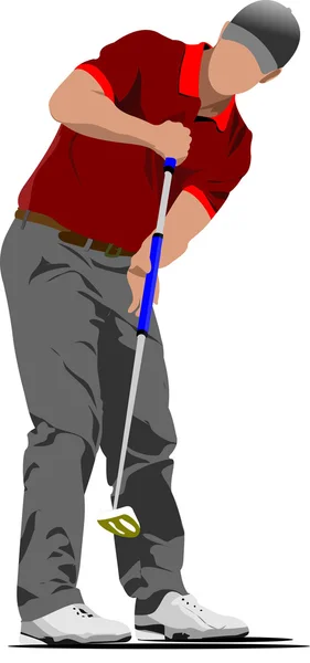 Golfspeler. vectorillustratie — Stockvector