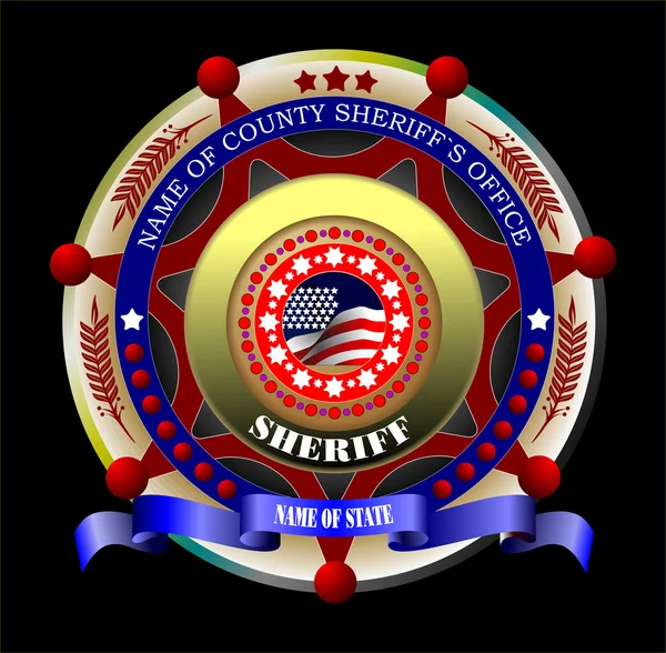 Insigne du shérif sur fond noir. Illustration vectorielle — Image vectorielle