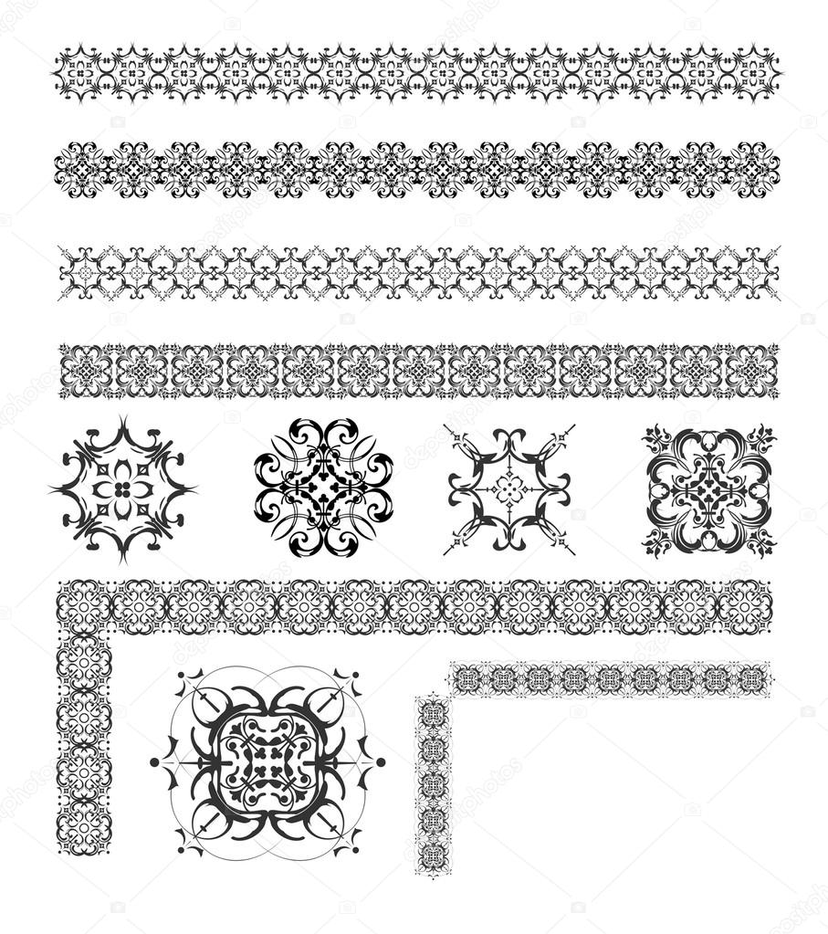collection of ornamental rule lines in different design styles collection of ornamental rule lines in different design styles