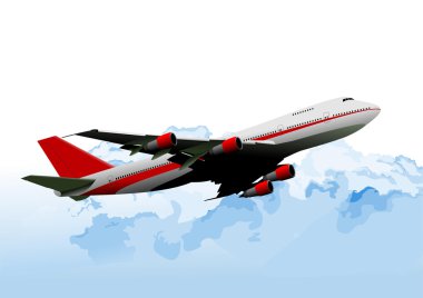 Uçak yayında. Vektör illüstrasyonu