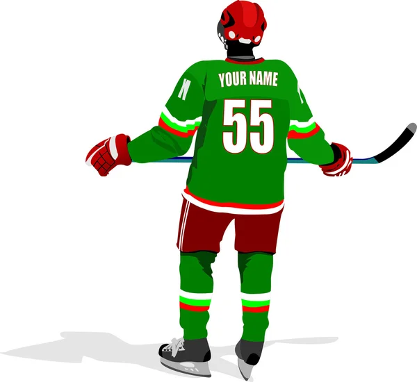 Jugador de hockey sobre hielo. ilustración vectorial — Vector de stock