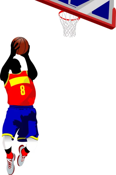 Jugadores de baloncesto. Ilustración vectorial — Vector de stock