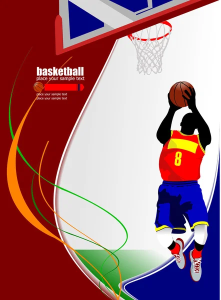 Jugadores de baloncesto. Ilustración vectorial — Vector de stock