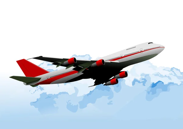 Avião no ar. Ilustração vetorial —  Vetores de Stock